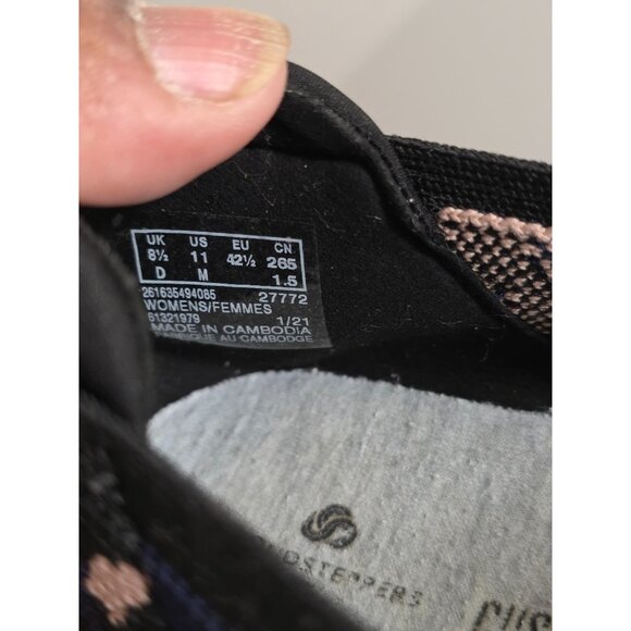 Clarks Women's Slip-On Knit Leopard Print Shoes Navy & Cream Size 11 - Picture 10 of 10